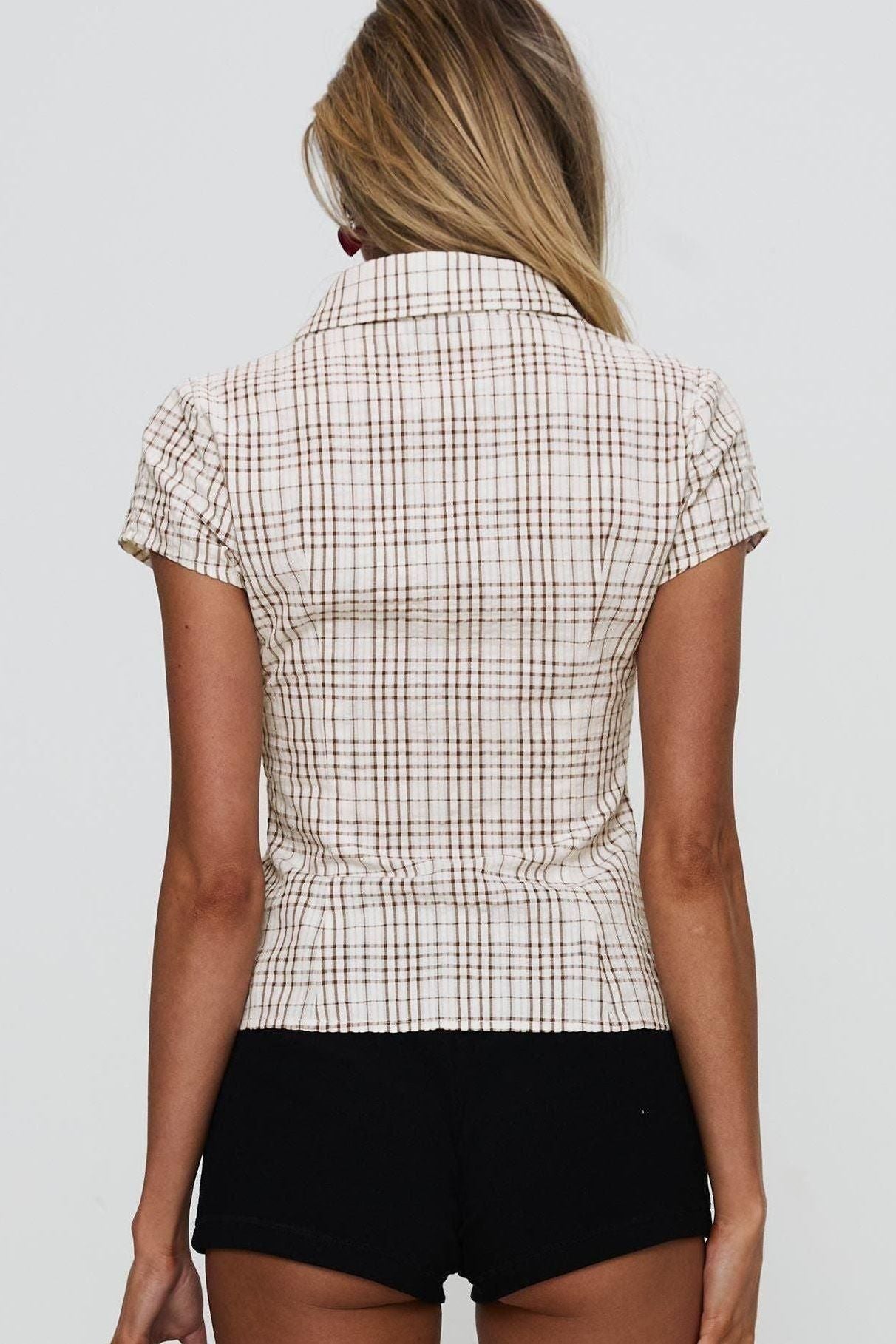 Ellie - Brown Lady Blouse