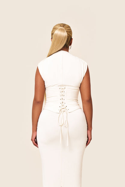 Sandra - Maxi Dress in Cream