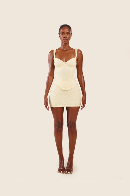 Serenity - Cinched Lace Corset Mini Set