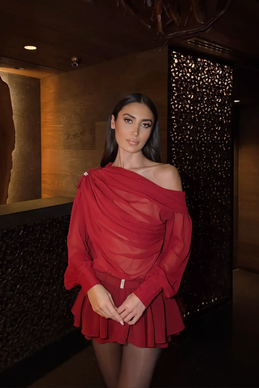 Dendy - Long-Sleeve Top and Skirt Set