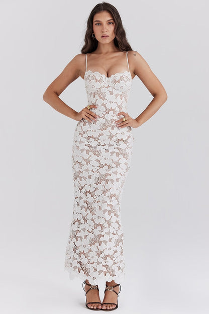 Isabella- Pearl Blossom Maxi Dress