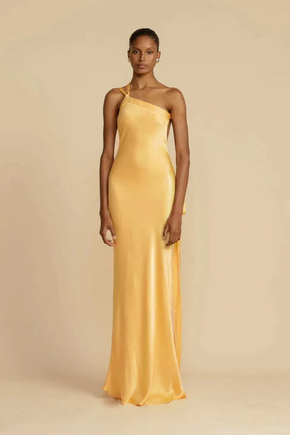 Monique - Golden Asymmetrical Gown