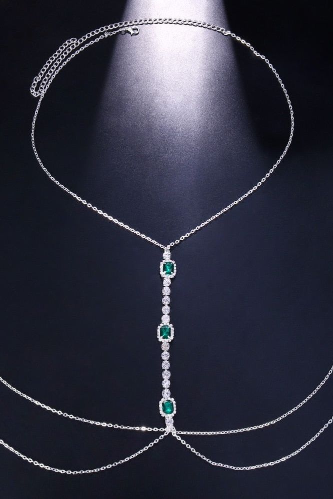 Aurelia - Emerald Crystal Body Necklace
