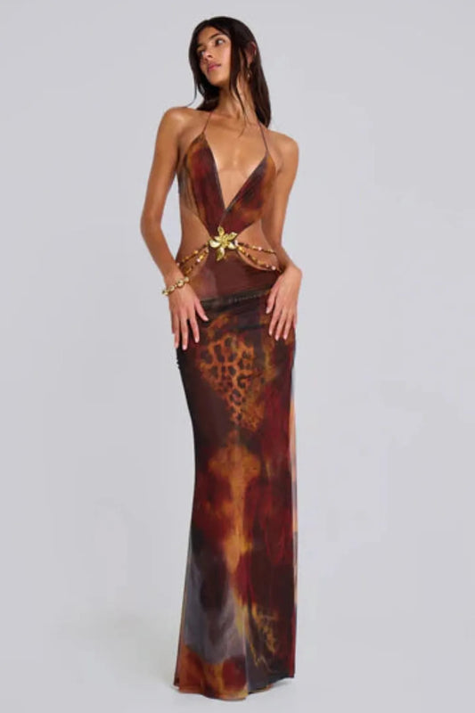 Cleo - Maxi Dress in Whiskey