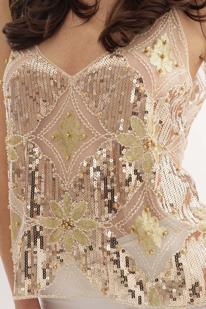 Venice Embellished Top - Gold