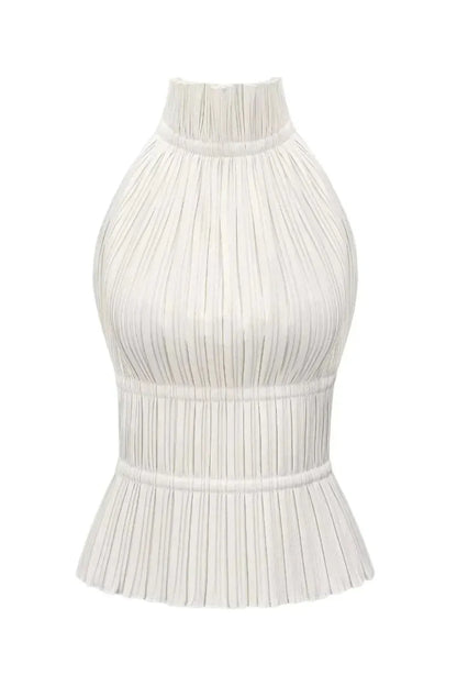 Lauren - Backless Pleated Top