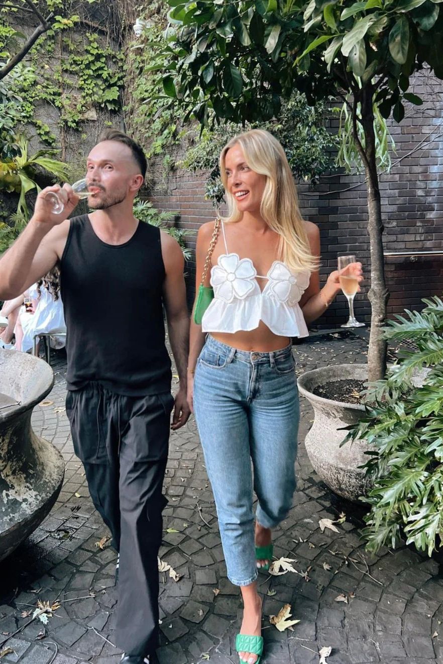 Lydia - Rhinestone Studded Crop Top