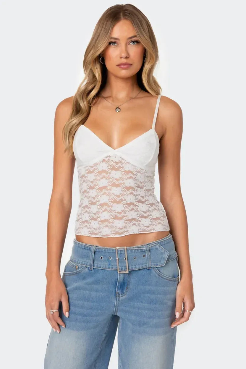 Azalea - Sheer Lace Top