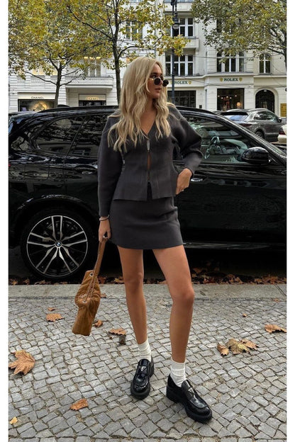 Lola - Tailored Blazer & Skirt Two-Piece Set