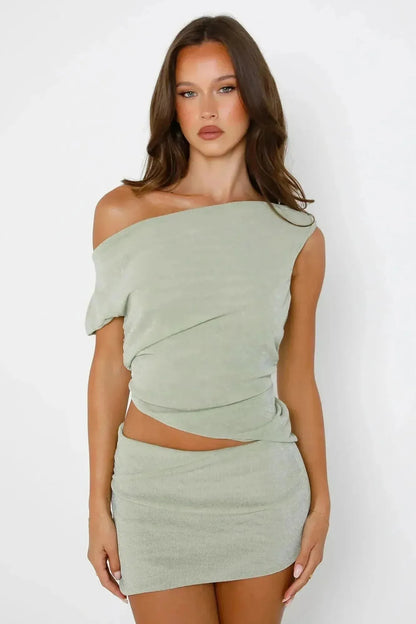 Zora - One-Shoulder Two-Piece Set