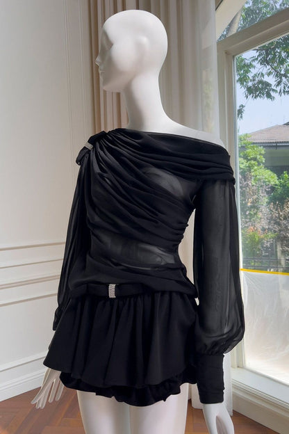 Dendy - Long-Sleeve Top and Skirt Set