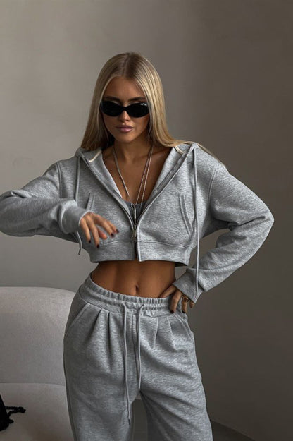 Amelia - Cropped Hoodie Set