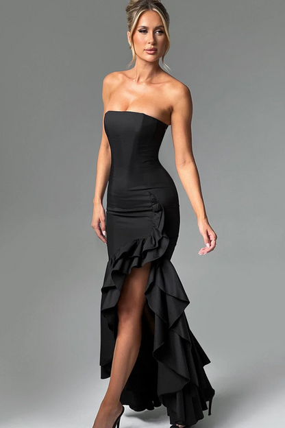 Seraphina - Ruffle Slit Maxi Dress