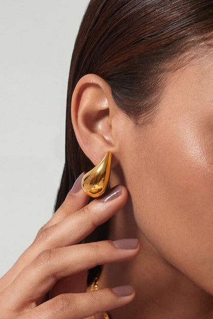 Liora - Pleated Gold Hoops