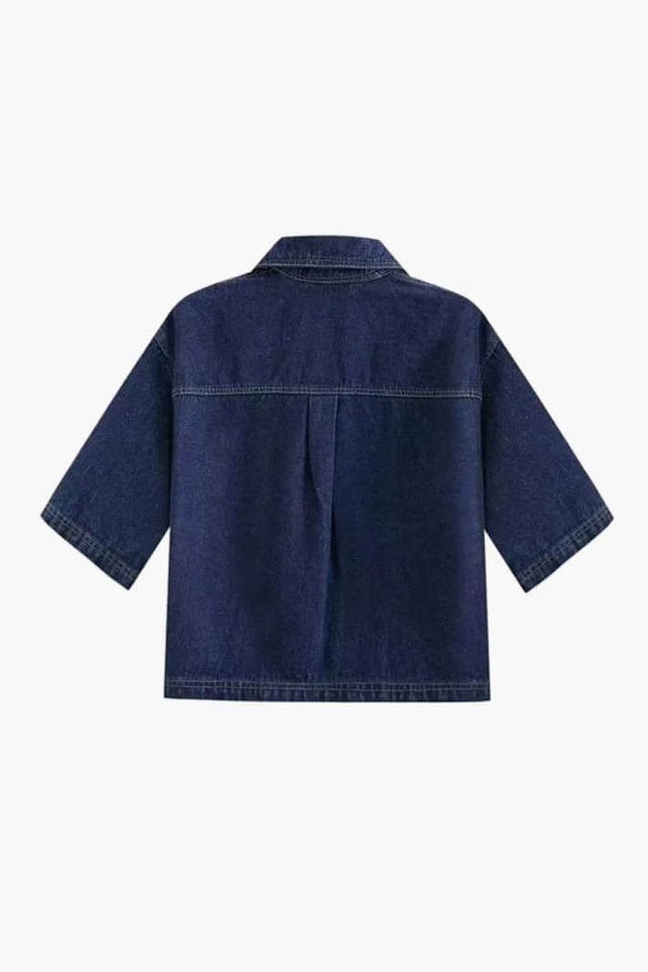 Lisa - Denim Cropped-Top & Skirt Two-Piece Set