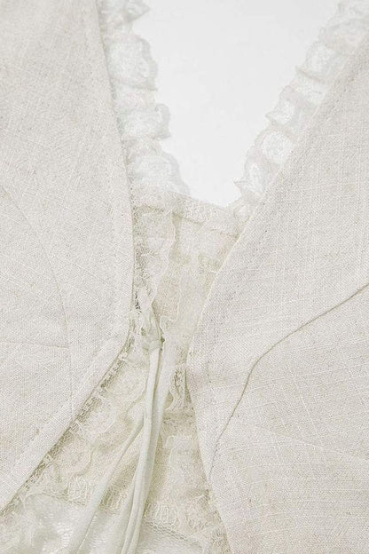 Leona - Front Tie-Top with Lace Trims