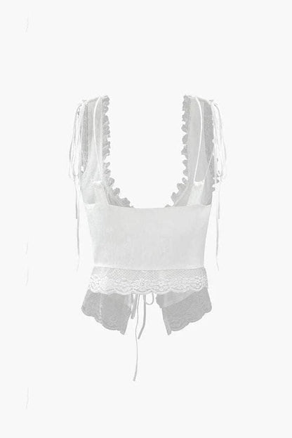 Leona - Front Tie-Top with Lace Trims