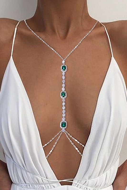 Aurelia - Emerald Crystal Body Necklace