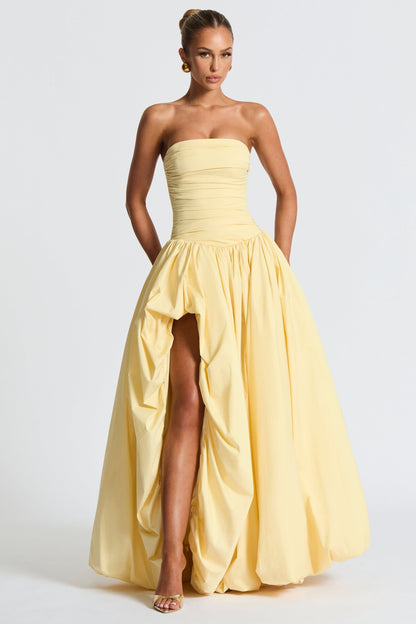 Jillian - Satin Ruffle Maxi Dress
