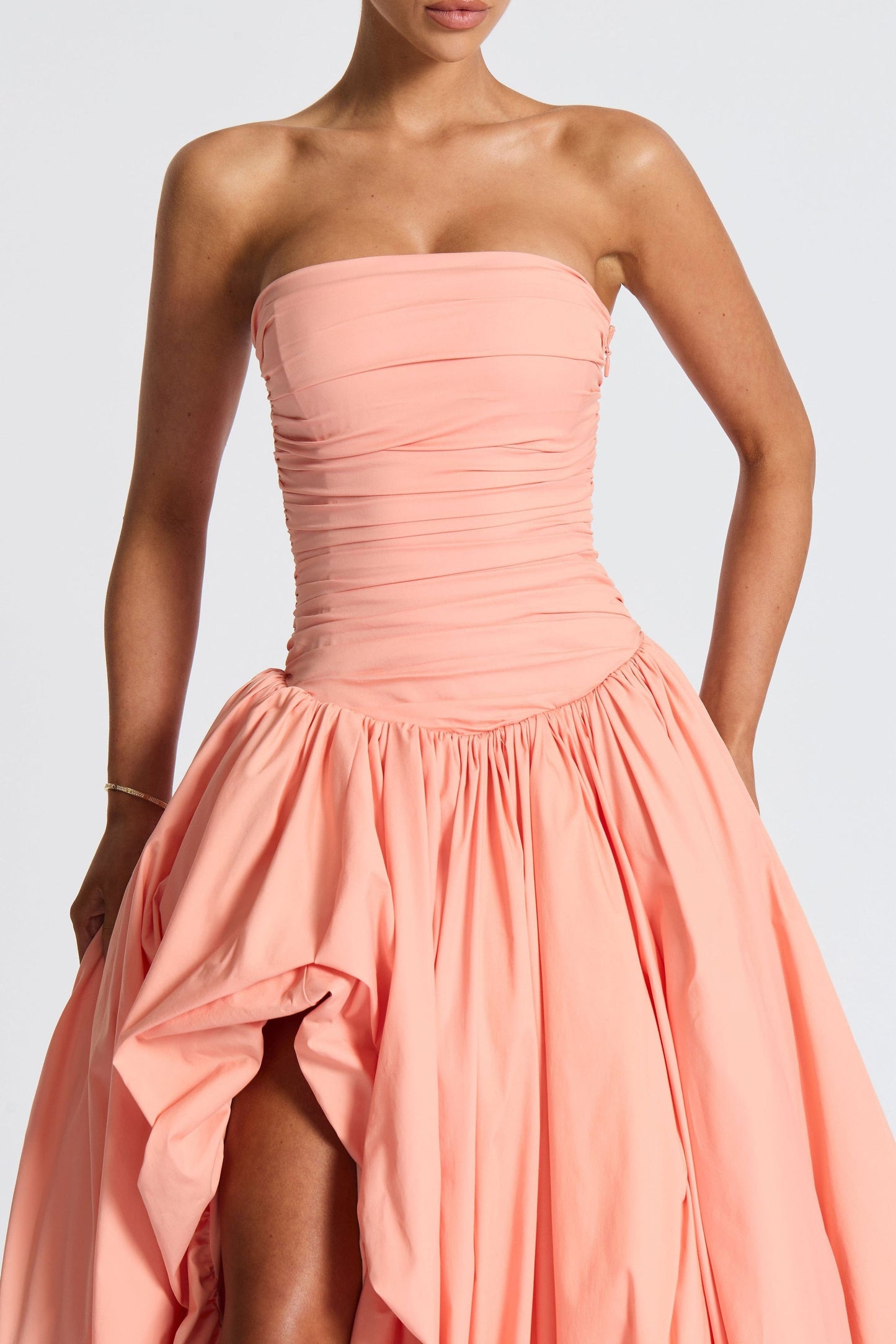 Jillian - Satin Ruffle Maxi Dress